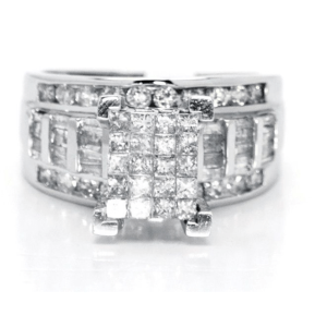 2ct Princess Cut Diamond Engagement Cinderella Ring