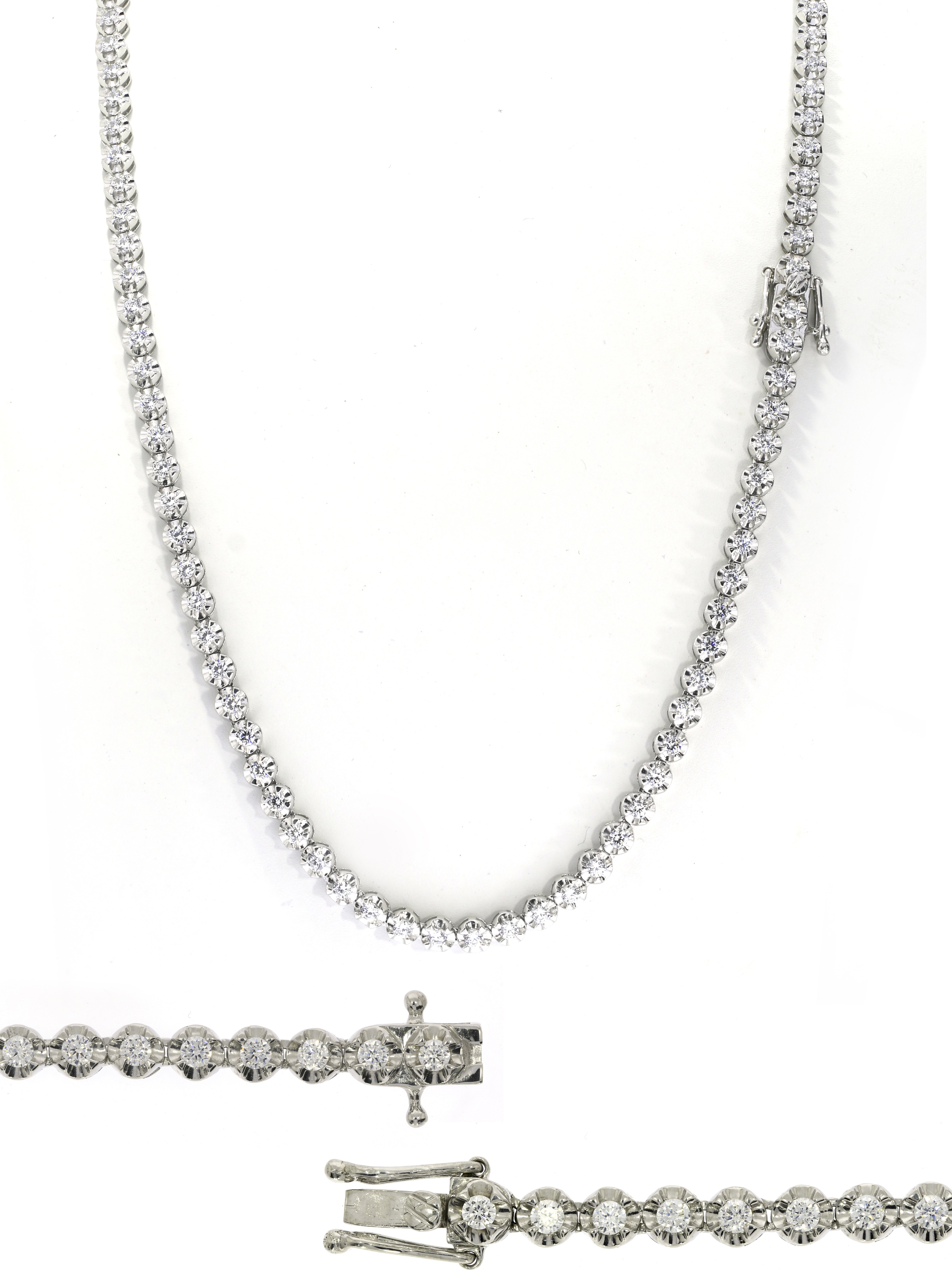 6.41ct Round Diamond Mens Tennis Chain